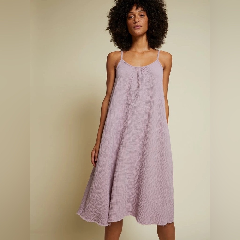 Nation LTD Adele Gauze Cotton Midi Dress Mauve​ purple size Large